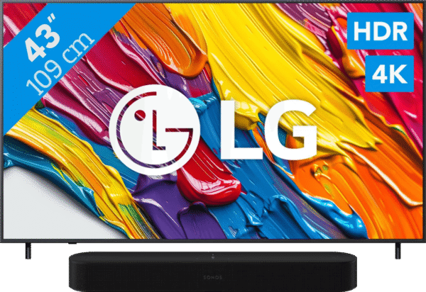 LG 43" QNED82 4K (2025) + Sonos Beam Gen2 Zwart