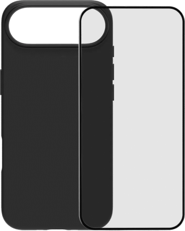 BlueBuilt Back Cover iPhone 17 Air Zwart + BlueBuilt iPhone 17 Air Screenprotector Glas