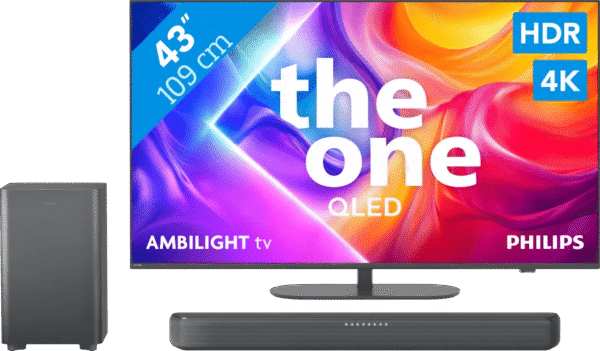 Philips Ambilight 43'' PUS9000 QLED 4K (2025) + Philips TAB5309