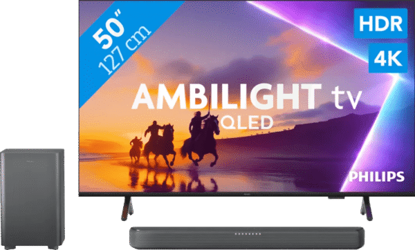 Philips Ambilight 50'' PUS8500 QLED 4K (2025) + Philips TAB5309