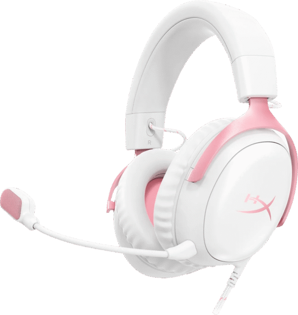 HyperX Cloud III Wired Gaming Headset - Wit/Roze (PC