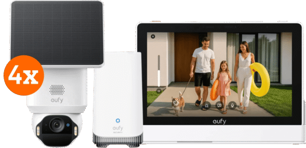 Eufy SoloCam E42 4-Pack + HomeBase 3 + Smart Display E10
