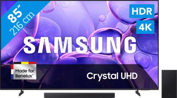 Samsung 85" Crystal UHD U8070F (2025) + Samsung HW-B450F Zwart