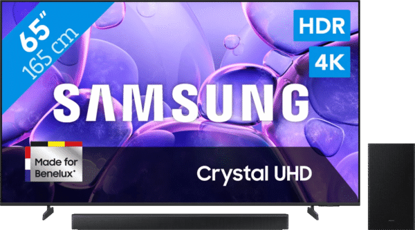 Samsung 65" Crystal UHD U8070F (2025) + Samsung HW-B66CF Zwart