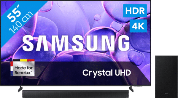Samsung 55" Crystal UHD U8070F (2025) + Samsung HW-B66CF Zwart