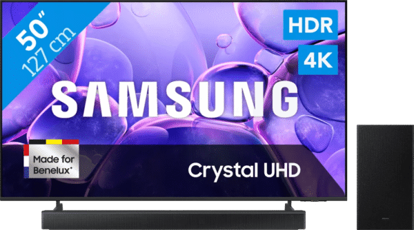 Samsung 50" Crystal UHD U8070F (2025) + Samsung HW-B66CF Zwart