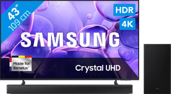 Samsung 43" Crystal UHD U8070F (2025) + Samsung HW-B66CF Zwart