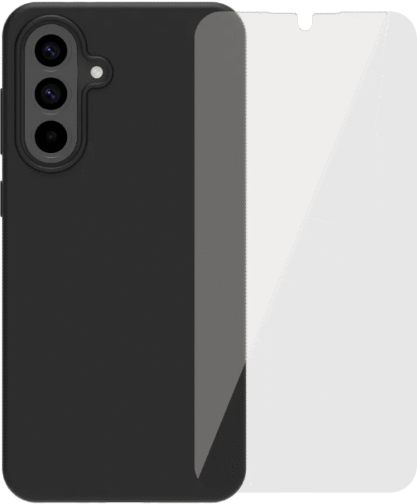 BlueBuilt  Samsung Galaxy A56 Back Cover Zwart + BlueBuilt screenprotector Glas