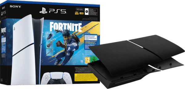 PlayStation 5 Slim Digital Edition Fortnite bundel + Covers Zwart
