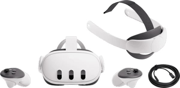 Meta Quest 3 512GB + BlueBuilt PC Link Cable + Elite Strap