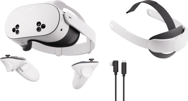 Meta Quest 3S 256GB + BlueBuilt PC Link Cable + Elite Strap
