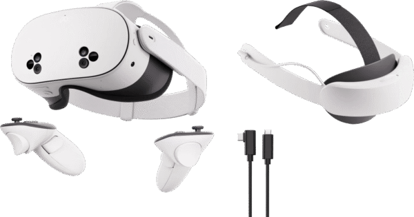 Meta Quest 3S 256GB + BlueBuilt PC Link Cable + Elite Strap met batterij