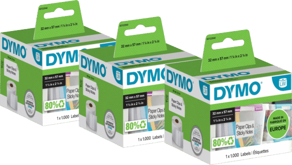 DYMO Verwijderbaar Etiket 32x57mm 1000 stuks 3-pack