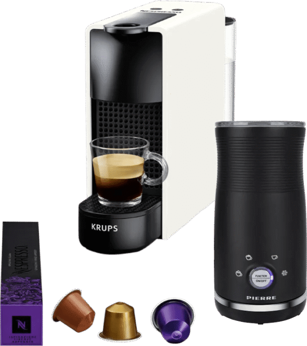 Krups Nespresso Essenza Mini XN1101 Wit + Pierre Melkopschuimer