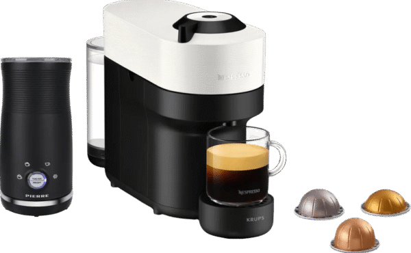 Krups Nespresso Vertuo Pop XN9201 Coconut White + Pierre Melkopschuimer