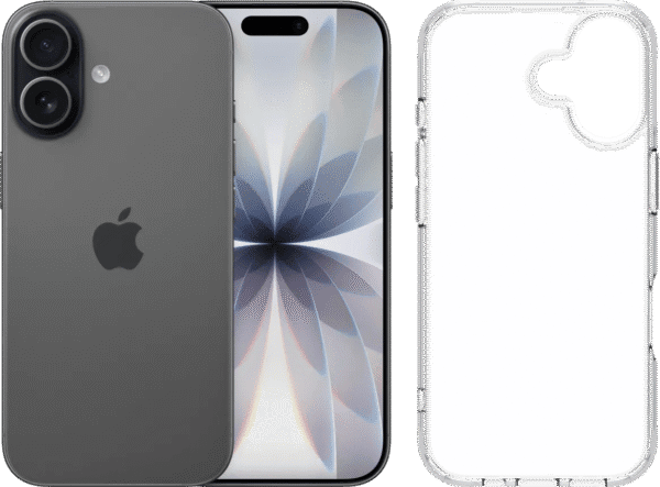 Apple iPhone 17 256GB Zwart + BlueBuilt Protective Back Cover Transparant