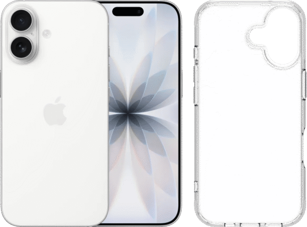 Apple iPhone 17 256GB Wit + BlueBuilt Protective Back Cover Transparant