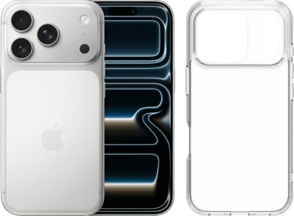 Apple iPhone 17 Pro 512GB Zilver + BlueBuilt Protective Back Cover Transparant