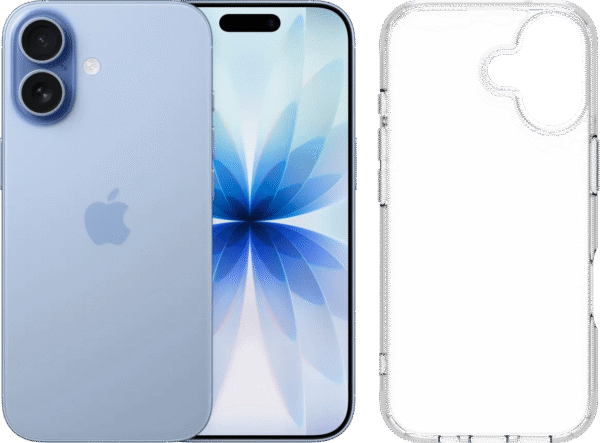 Apple iPhone 17 512GB Blauw + BlueBuilt Protective Back Cover Transparant