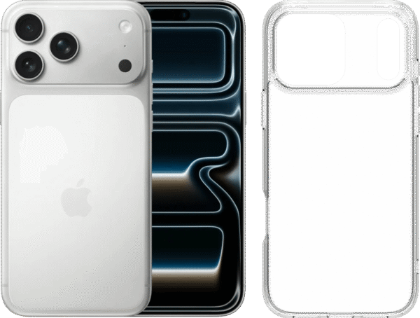 Apple iPhone 17 Pro Max 1TB Zilver + BlueBuilt Protective Back Cover Transparant