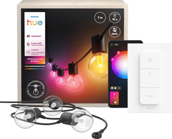 Philips Hue Festavia Globe Lichtsnoer - 7 meter - Uitbreiding + Dimmer