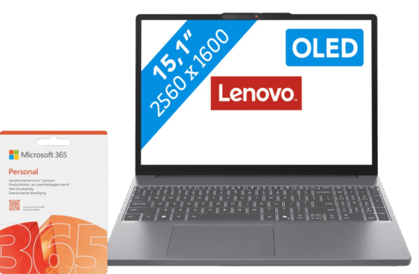 Lenovo IdeaPad Slim 3 OLED 15IRH10 83K100HCMH + Microsoft 365 Personal NL 1 jaar
