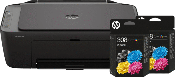 HP DeskJet 2920 All-in-One + 2 zwarte + 2 kleuren cartridges