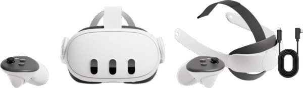 Meta Quest 3 512GB Refurbished + BlueBuilt PC Link Cable + Elite Strap