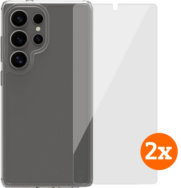 BlueBuilt Protective Cover Samsung Galaxy S25 Ultra Transparant + Screenprotector Duo Pack