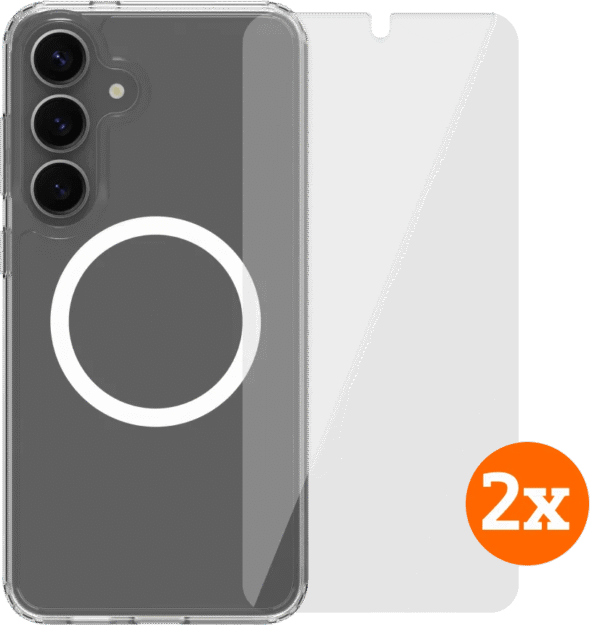 BlueBuilt Protective Cover Magneet Galaxy S25 Plus Transparant + Screenprotector Duo Pack