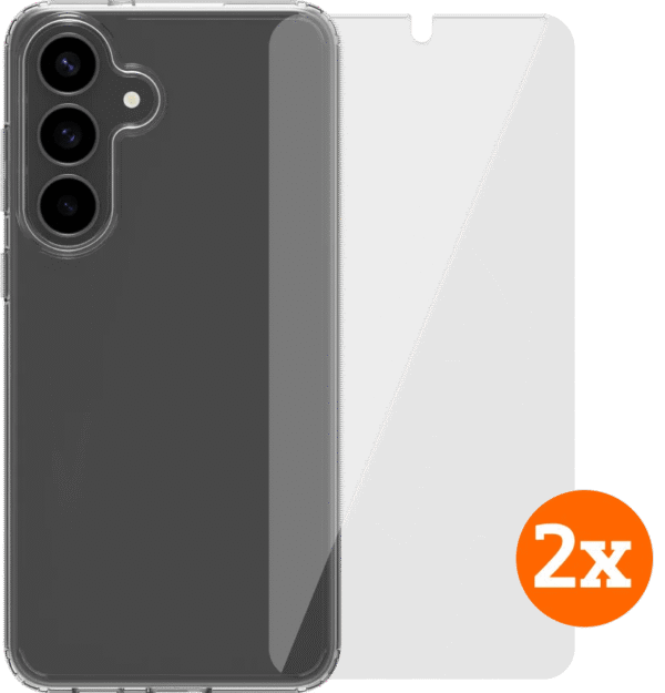 BlueBuilt Protective Cover Samsung Galaxy S25 FE Transparant + Screenprotector Duo Pack