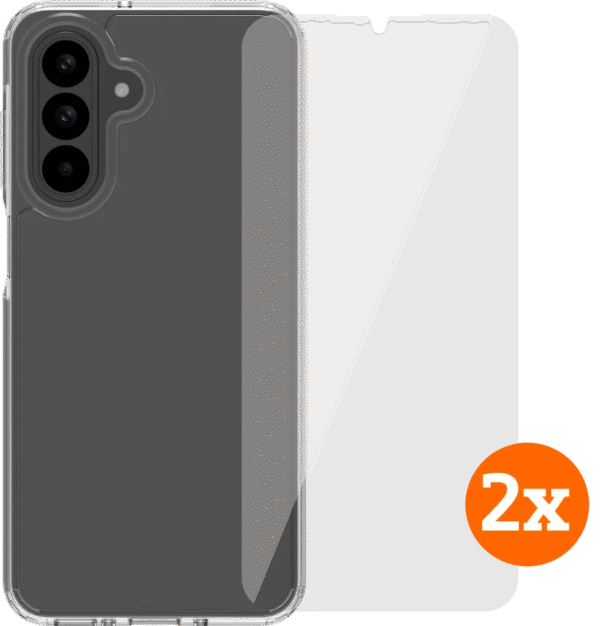 BlueBuilt Protective Back Cover Samsung Galaxy A26 Transparant + Screenprotector Duo Pack