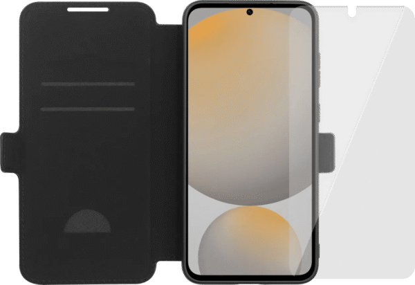 BlueBuilt Samsung Galaxy S25 FE Book Case Zwart + Screenprotector Glas
