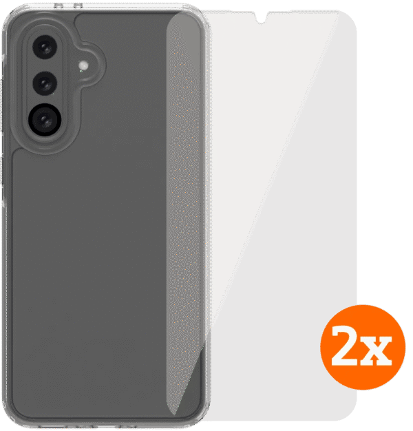 BlueBuilt Protective Back Cover Samsung Galaxy A36 Transparant + Screenprotector Duo Pack