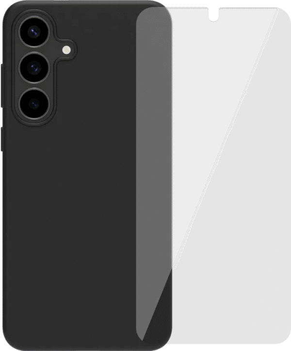 BlueBuilt Samsung Galaxy S25 FE Back Cover Zwart + Screenprotector Glas