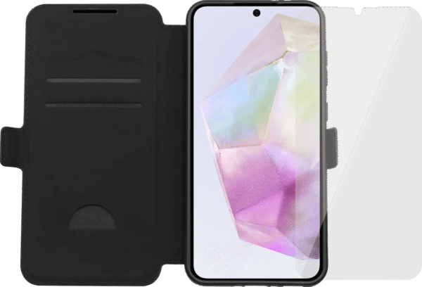 BlueBuilt Samsung Galaxy A36 Book Case Zwart + Screenprotector Glas Duo Pack