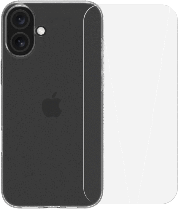 BlueBuilt Back Cover Apple iPhone 16 Plus Transparant + Screenprotector Glas