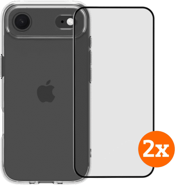 BlueBuilt Protective Back Cover iPhone Air Transparant + Screenprotector Duo Pack