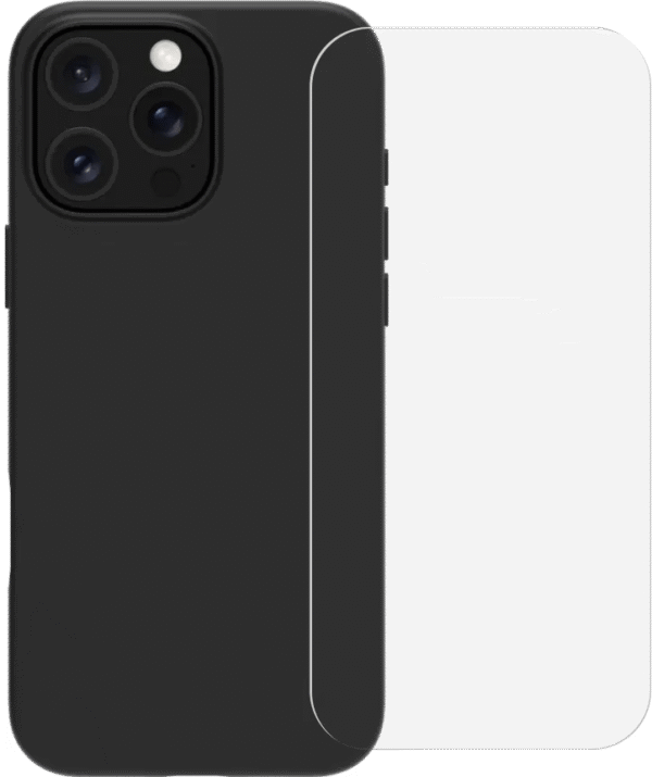 BlueBuilt Back Cover iPhone 16 Pro Zwart + Screenprotector Glas