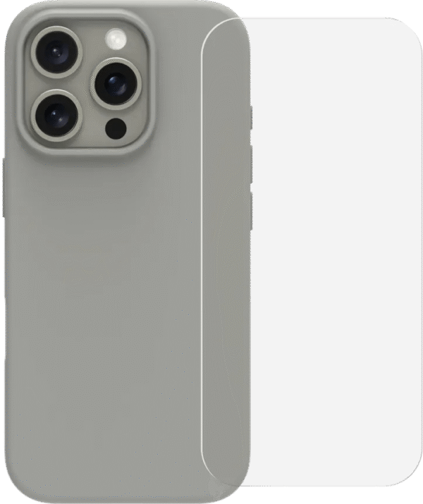 BlueBuilt Back Cover iPhone 16 Pro Grijs + Screenprotector Glas