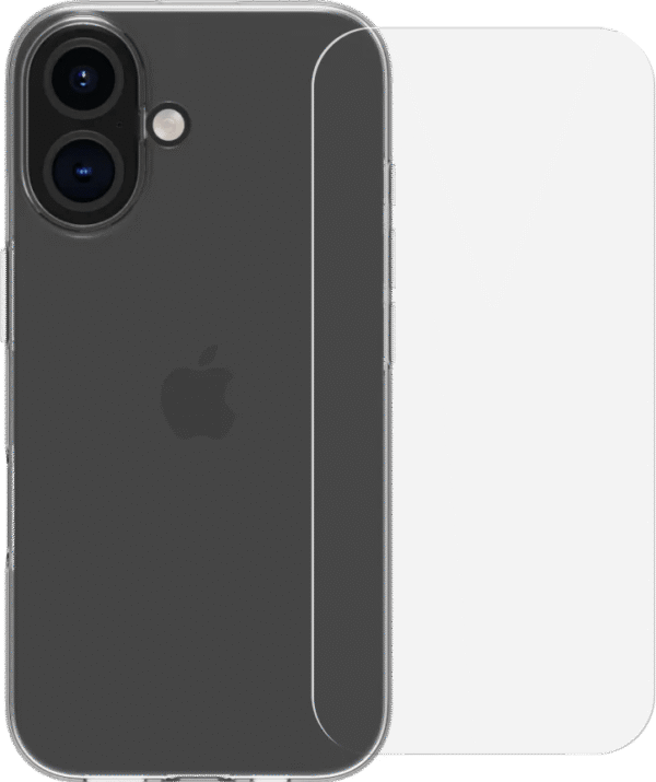 BlueBuilt Back Cover iPhone 16 Transparant + Screenprotector Glas