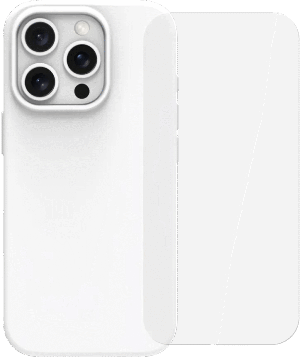 BlueBuilt Back Cover iPhone 16 Pro Wit + Screenprotector Glas