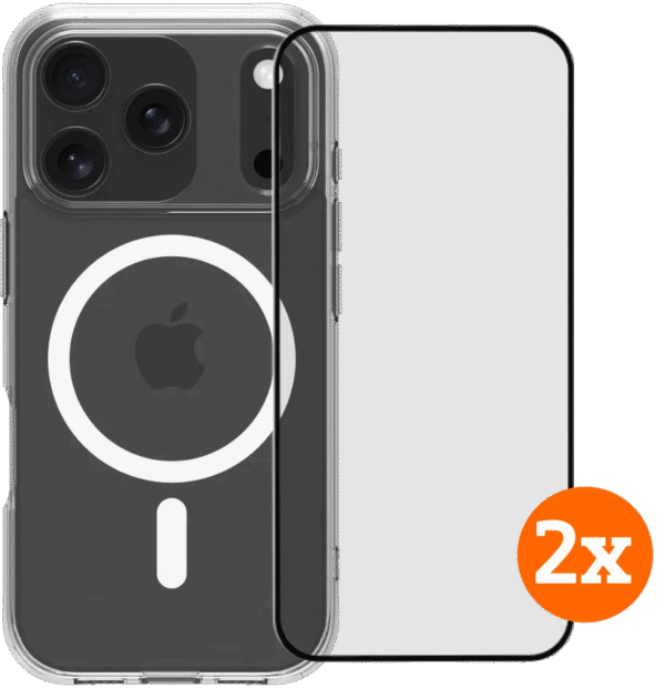 BlueBuilt Protective Back Cover met MagSafe iPhone 17 Pro + Screenprotector Duo Pack