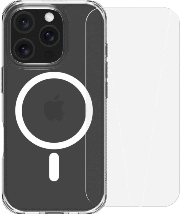 BlueBuilt Protective Back Cover met MagSafe iPhone 16 Pro + Screenprotector Glas