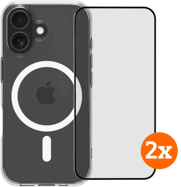 BlueBuilt Protective Back Cover MagSafe iPhone 17 Transparant + Screenprotector Duo Pack