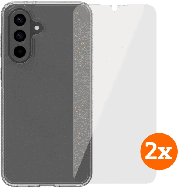 BlueBuilt Protective Back Cover Samsung Galaxy A56 Transparant + Screenprotector Duo Pack