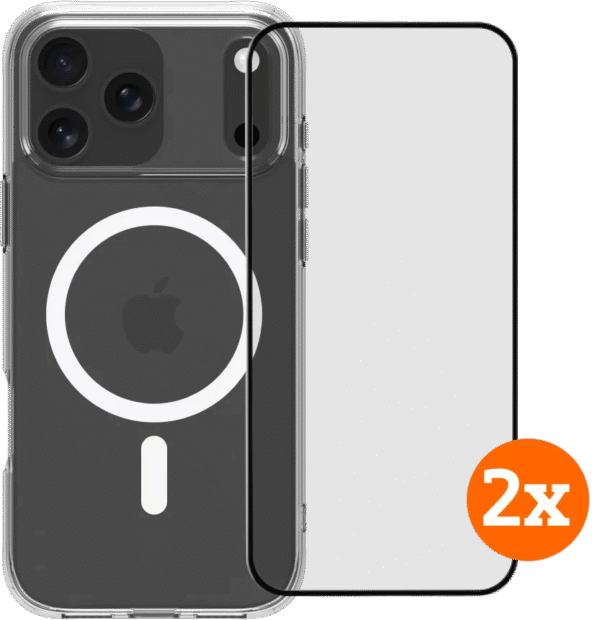 BlueBuilt Protective Back Cover MagSafe iPhone 17 Pro Max + Screenprotector Duo Pack