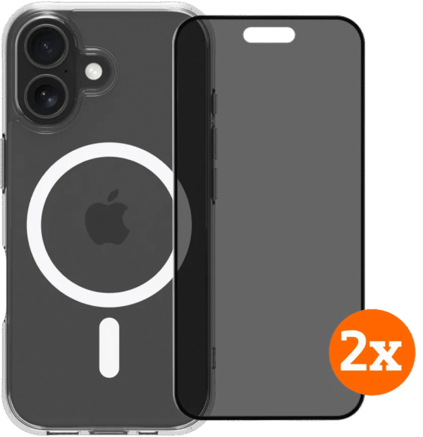 BlueBuilt Protective Back Cover MagSafe iPhone 17 + Privacy Screenprotector Duo Pack