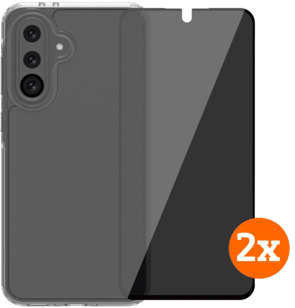 BlueBuilt Protective Cover Samsung Galaxy A36 Transparant + Privacy Protector Duo Pack