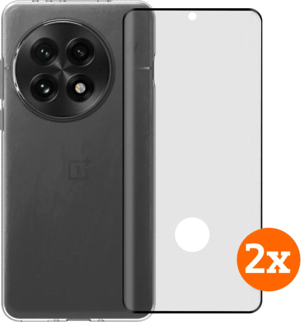 BlueBuilt Back Cover OnePlus 13 Transparant + Screenprotector Glas Duo Pack